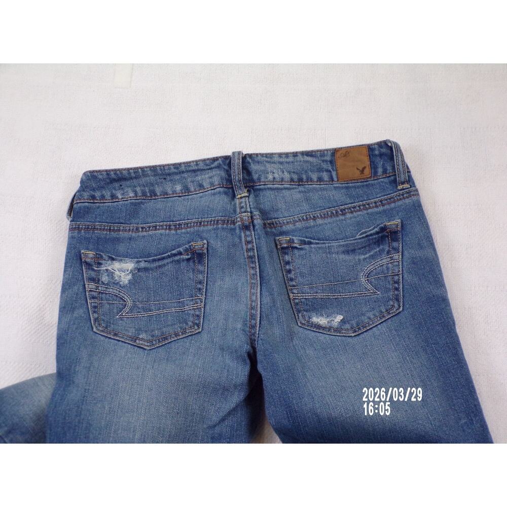 American Eagle VINTAGE FLARE Jeans Size 2 Reg Low Rise Y2K Distressed 2010 Retro - Picture 3 of 16
